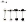Alisouy 1pc Sliding Cone Ball Stainless Steel Tongue Barbell Piercing Tongue Thread Unisex 14G Labret Lip Rings Bar Body Jewelry