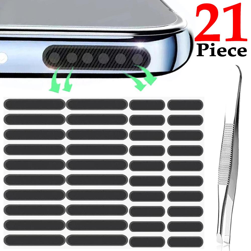 Cellphone Dust Protector Mesh Stickers Set Anti-dust Adhesive Net Stickers with Tweezers for IPhone 17/17 ProMax/17 Pro/17 Air2