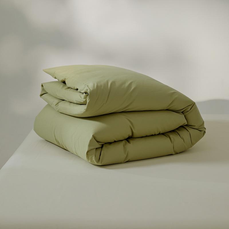 Пододеяльник из длинноволокнистого хлопка, с начесом - Теплый, Однотонный, Простой дизайн для зимы (Одинарный/Двойной)