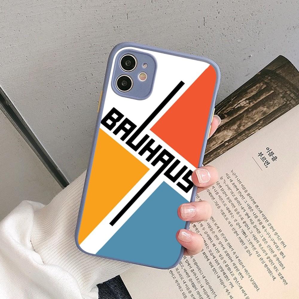 Geometric Bauhaus art Phone Case for iPhone 14 11 12 13 Mini Pro Max 8 7 Plus X XR XS MAX Translucent Matte Cover
