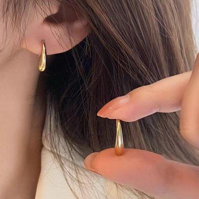 Изысканные минималистичные серьги-крючки в виде капли воды: Универсальные, Гладкие, Холодный Стиль Серьги Социалита