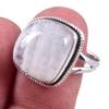 Кольцо из стерлингового серебра 925 пробы с натуральным радужным лунным камнем ручной работы S.10 B6z89