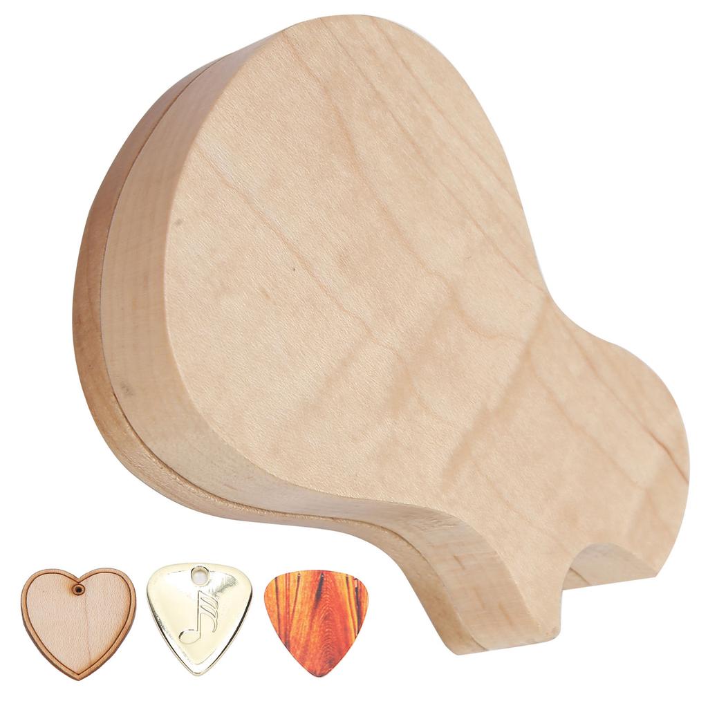 Guitar Pick Box Maple Solid Wood 3 Picks Guitarist Gifts Musical Instrument Accessories
