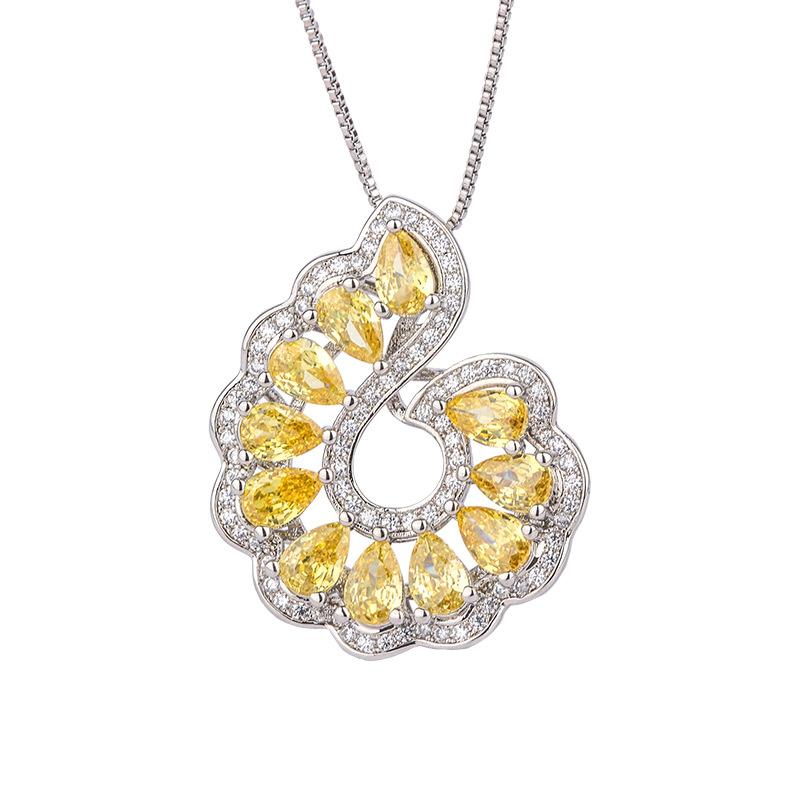 Jewelry Set S111 Silver Needle Earrings European and American Simulation Jewelry Accessories Set Golden Diamond Necklace Zircon Ring