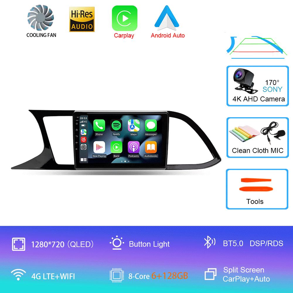 Автомобильное радио Android 14 Carplay для Seat Leon 3 2012 2013 2014 2015 - 2020 Навигация GPS Мультимедийный проигрыватель стерео Wi-Fi+4G Auto BT