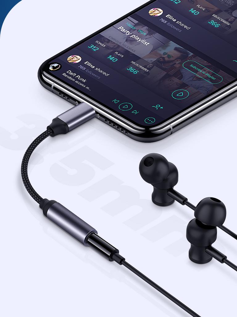 Аудиоадаптер Jack AUX Cable Llightning to 3.5mm Для iPhone 12 13 14 11 Pro XS Max XR 7 8 Разъем для наушников Аудиоаксессуары