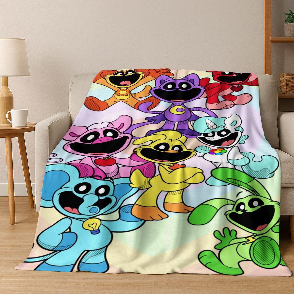 Мультяшное S-Улыбающееся C-Существа Craftycorn Catnap Art Фланелевое Одеяло, Уютное Мягкое Плед для Дома Спальни Кровати Дивана Покрытие Подарок