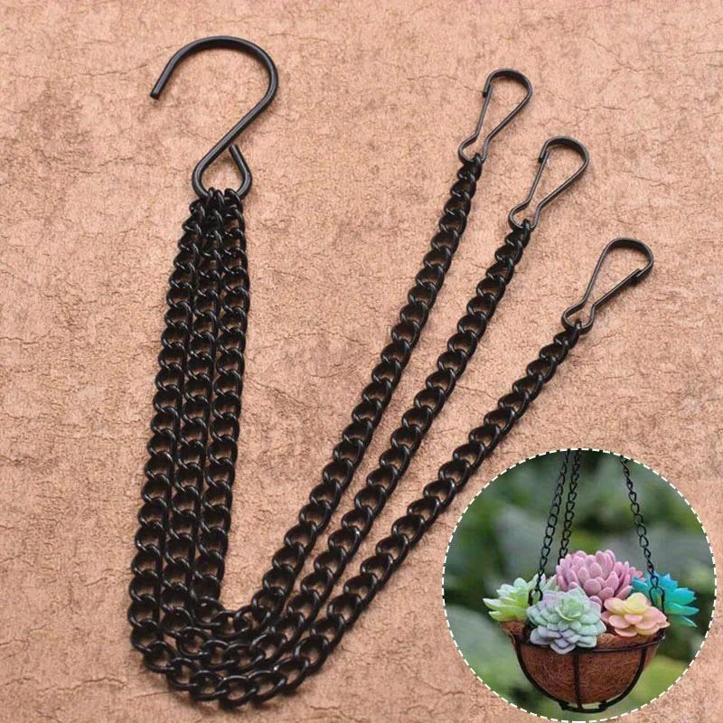 Iron Flower Basket Hanging Chain With Hook For Garden Home Decoration Multifunctional Black Chain DIY Fashion Garden Accessories