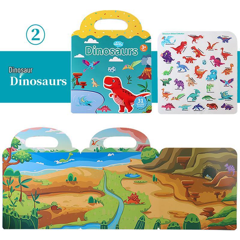 Washable Educational Sticker Book for Early Education: 10 Fun Themes for Toddlers and Kindergarten