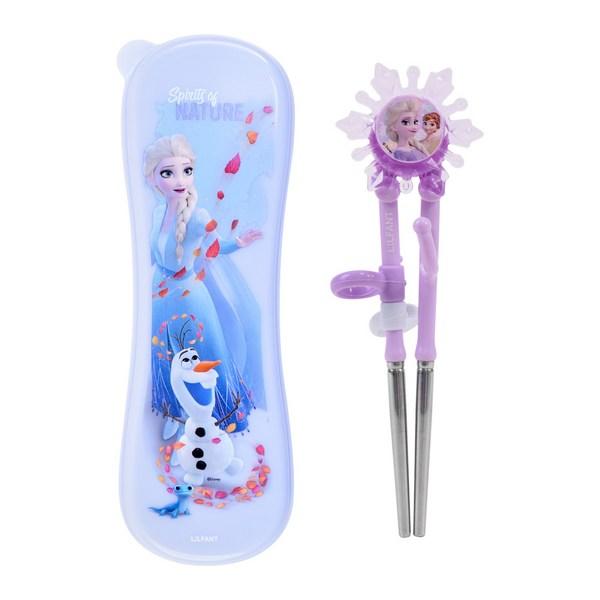 Lilpang Frozen 2 Snow Wing Stainless Steel Chopsticks + Case Set FRO6001, Mixed Colors, 1 Set