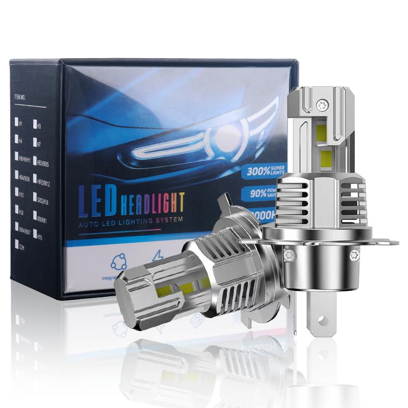 2 шт. Высокомощная автомобильная фара H4 12 В 80 Вт 12000 лм, светодиодная лампа для авто, турбо, белая, дальнего и ближнего света, автомобильная галогенная лампа