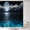 Звездная Галактика Планета Шторка для душа Ночное Звездное Небо Вселенная Космос Лунный Принт Полиэстер Занавеска для ванной Домашнее Украшение для ванны