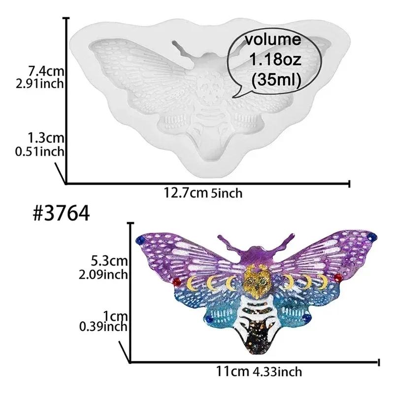 New Moth Keychain Epoxy Resin Mold Necklace Pendant Silicone Mould DIY Crafts Jewelry Casting Tool Drop Shipping