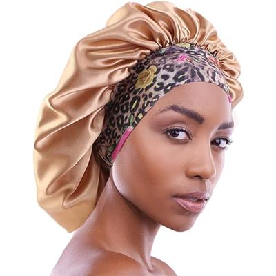 1 шт., женская атласная шапка для волос, эластичная широкая шапка для сна, однослойная атласная шапка, подходит для женской плетеной свернутой шляпы