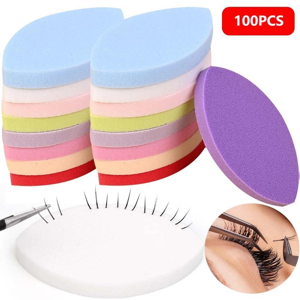100PCS Reusable Beginner Lash Map Soft Makeup Puffs New False Eyelash Pads  Training