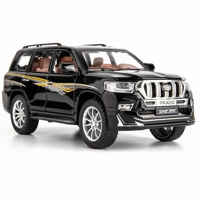 Модель автомобиля Toyota Prado в масштабе 1/24, игрушечный автомобиль из цинкового сплава со звуком и светом для детей, подарок для мальчиков и девочек