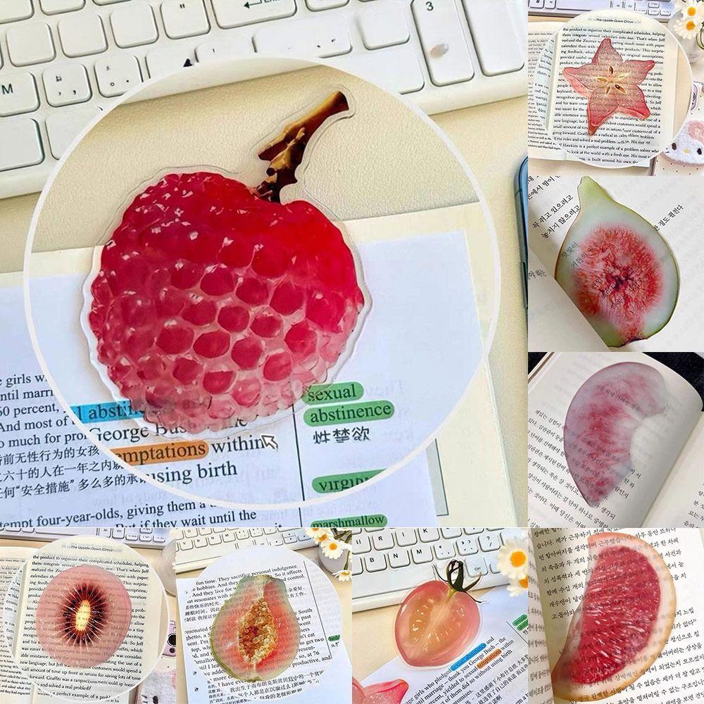 Многоцветная закладка в виде фруктового ломтика, акриловая, забавная, дизайн, держатель для страниц книги для чтения, подарок