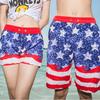 Пляжные шорты с изображением американского флага 2018 года для влюбленных, летний купальник для водных игр.