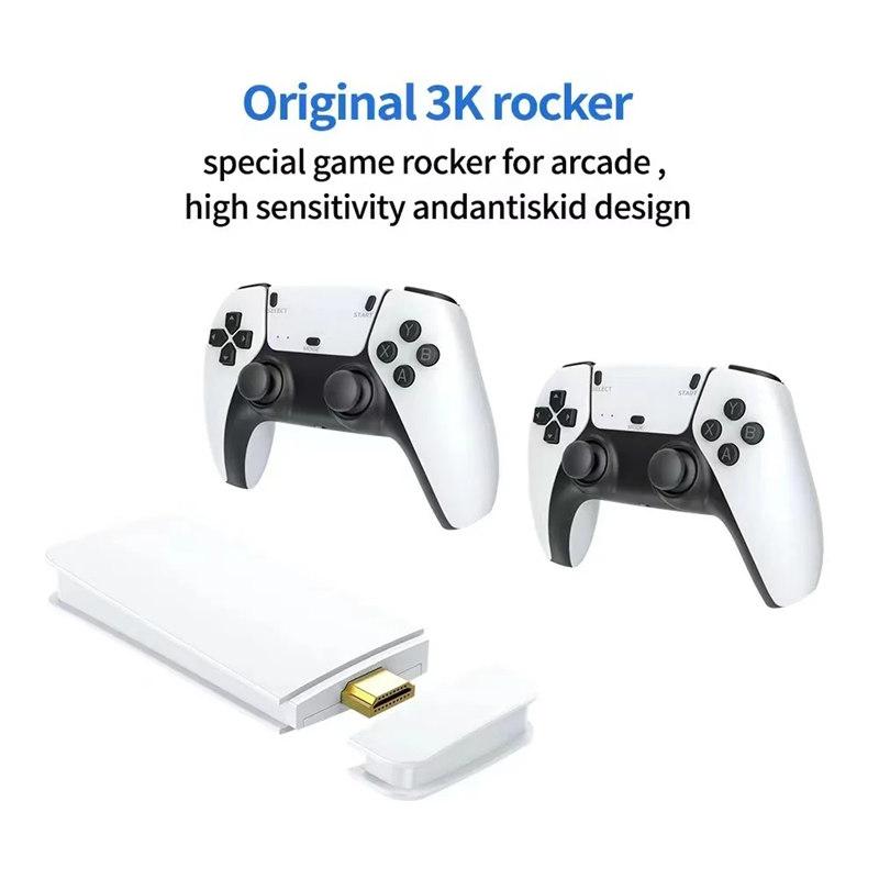 M15 Game Stick Мини-телевизор Портативная игровая консоль Беспроводные геймпады Видеоигры 64G 20000+ Ретро-игра HD Выход для двух игроков для PS1 и т. д.