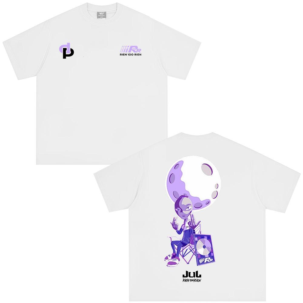 French Rapper July Rien 100 Rien Album Merch Tshirt Mens Womens Hiphop Fashion Tshirt Casual Short Sleeved Cotton Tshirt