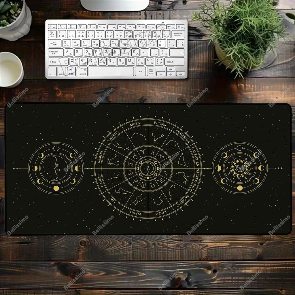 Art Moon Tarot Card Mouse Pad HD Black PC Gamer Constellation XXL Kawaii Accessories Big Carpet Home Office Setup Desk Mousepads