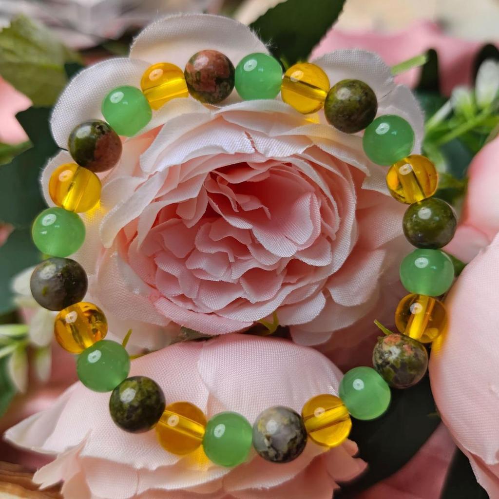 Браслет из бисера цитрин зеленый авантюрин 8 мм - горячая распродажа