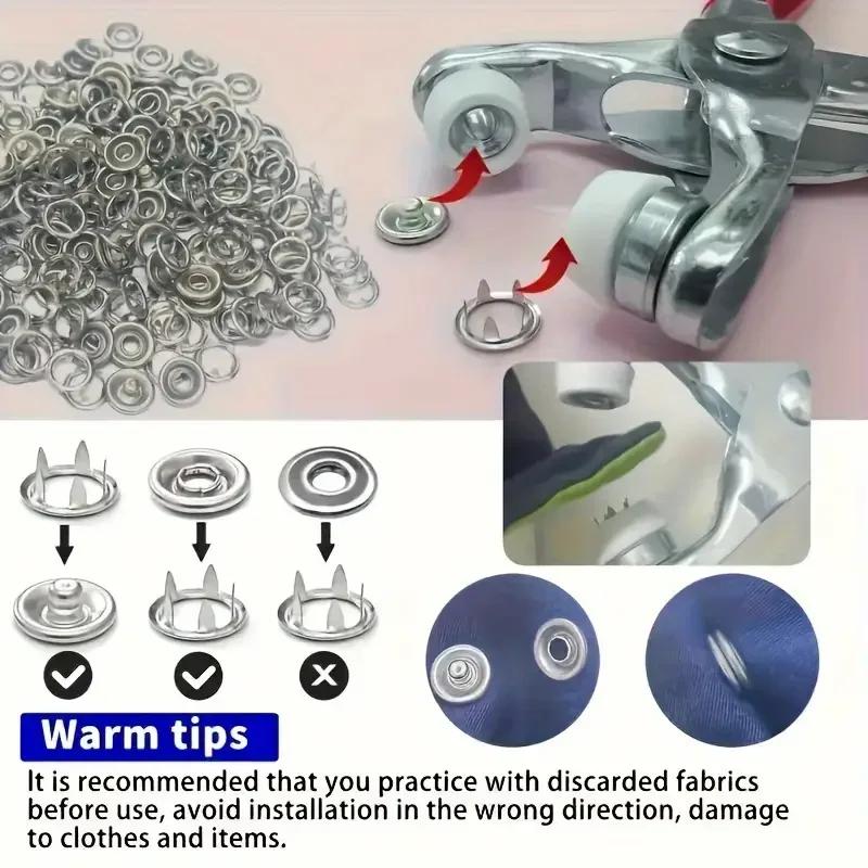 Stainless Buckle Installation Tool Set Metal Colour Pliers Snap Button Claw DIY Set Hand Pressure Plier Rivet Buckle Sew Tool