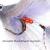 4Colors Big Articulated Streamer Fly Tying Fishing Lure 2Hooks Big Game Streamer Fly Metal Fish Mask Fly Fishing