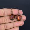 Baltic Amber Earrings, Copper Electroformed Gemstone Jewelry, Handmade Earrings For Mother Day