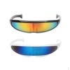 2 Pieces Futuristic Cyclops Mirrored Sunglasses Monoblock Shield Glasses