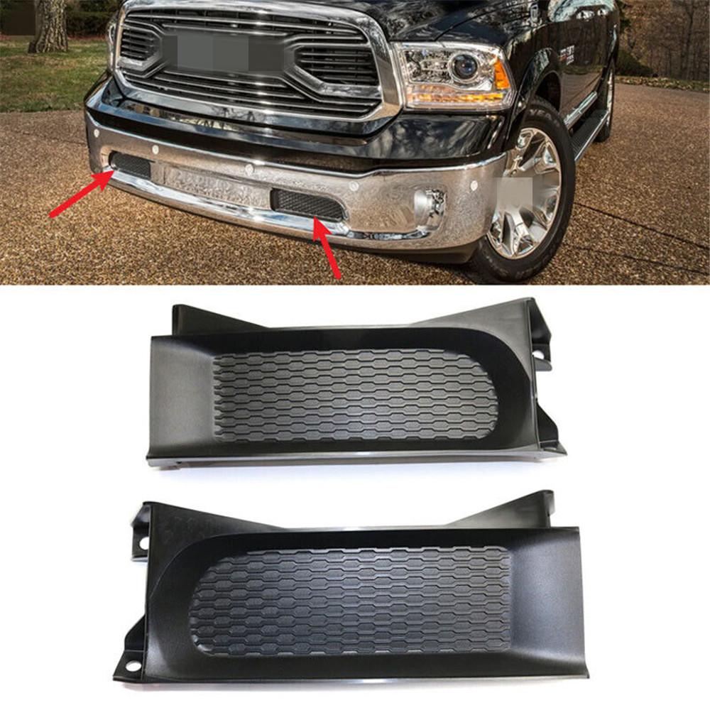 2x For 2013-2018 Ram 1500 Front Bumper Trim Set Fog Light Cover Plate 68196984AA