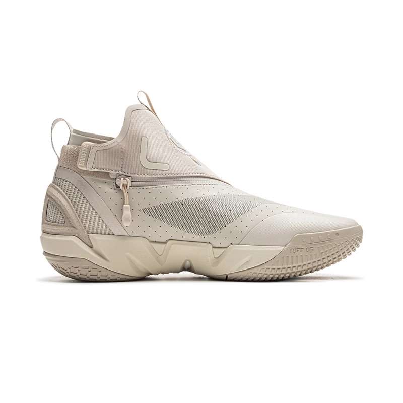 Li Ning BadFive 4 Амортизирующие Нескользящие Износостойкие Средневысокие Баскетбольные Кроссовки Мужские Бежевые ABFU031-2