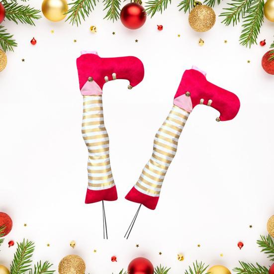 Рождественские украшения Украшения в виде ножек эльфа Праздничный верхушка для елки Подвесные реквизиты для камина Праздничный