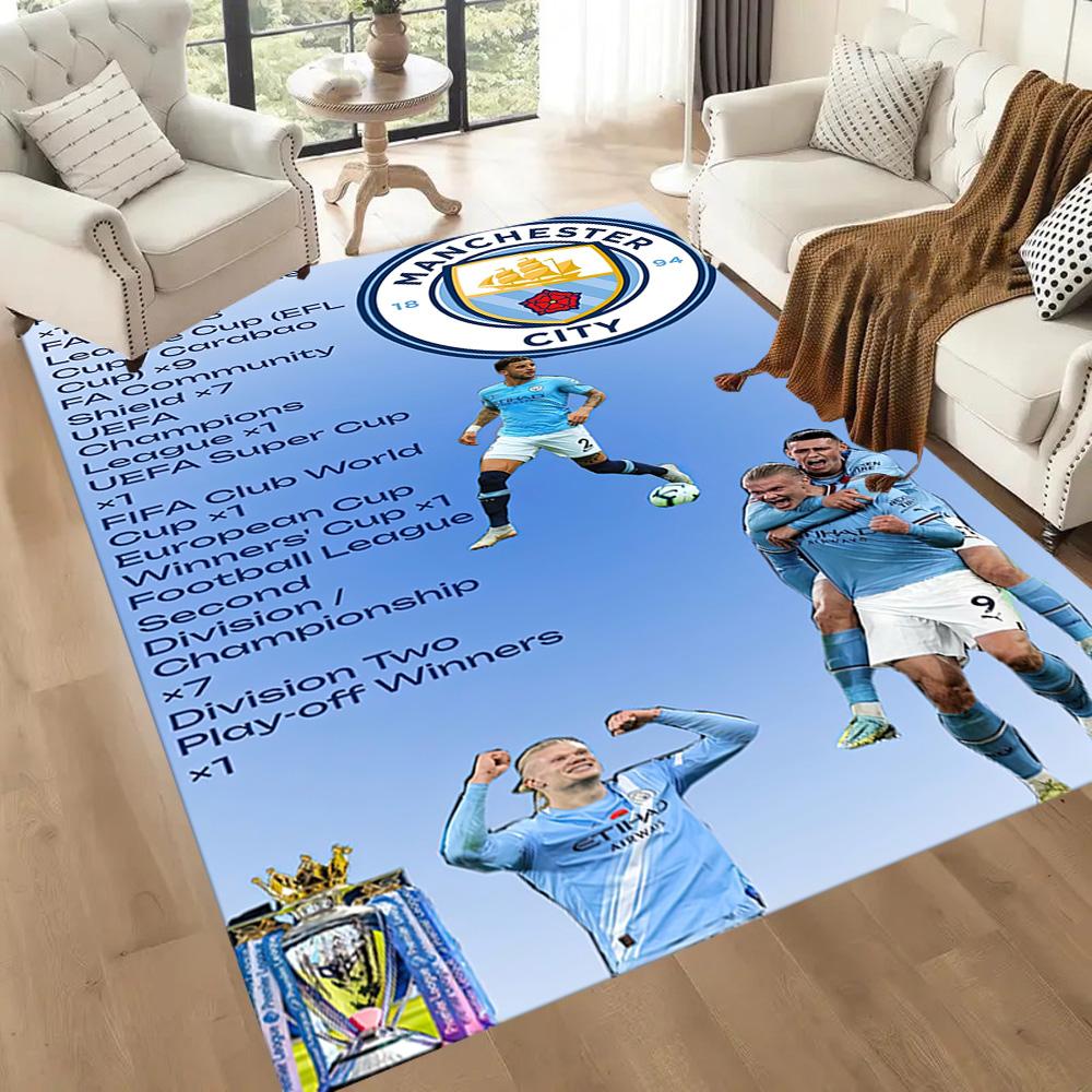 Manchester City Floor Rug Office Rug Suitable For Decorate Room Entryway Bedrooms Dining Room Antislip Carpet Decorate Offices Birthdaychristmas Gift