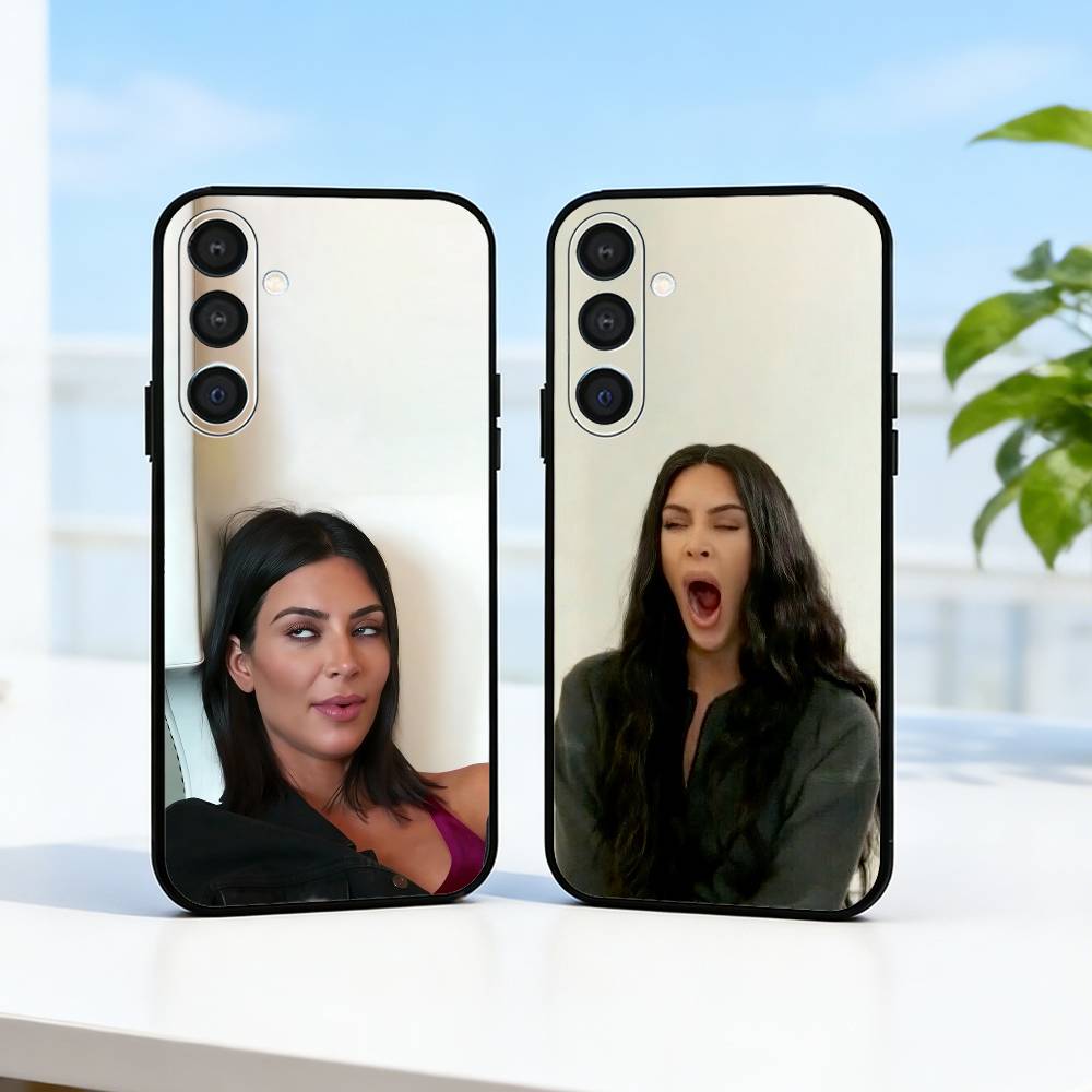 Чехол для телефона с мемами K-Kim K-Kardashian для Samsung A73,72,71,A52,51,40,41,A22,A32,31,A13, Мягкий черный корпус