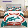 Постельное белье с узором Miami Dolphins Комплект одеял Покрывало Наволочка Домашний Декор Подарок на День Рождения (1 пододеяльник + 2 наволочки, без наполнителя)