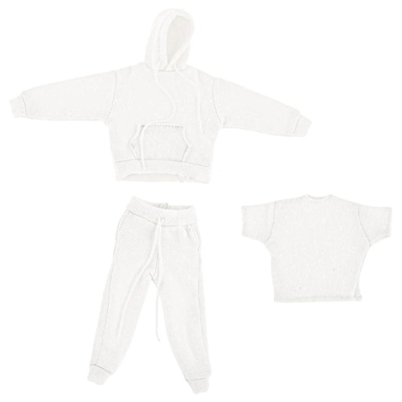 Detailed 3Pieces Outfit For 1/12 Action Figure Soldier with Hooded Top Pants And Tees for Figure Doll Display Dressingup