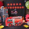 Firetruck Pinata with Stick Blindfold Confetti Small Firefighter Birthday Decoration for Kids Boys Firetruck Theme Birthday Party Supplies