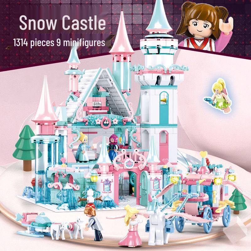 Girls' Princess Castle Building Blocks - Compatible with Lego, Assembled Puzzle Toy