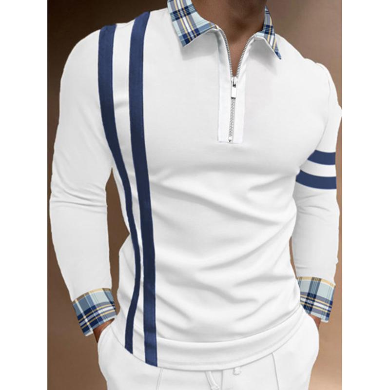 Spring Autumn Men Clothes Long Sleeve 3D Digital Print Sport Polo Shirt Men Lapel Golf Polo Shirt Tops