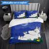 3PCS Moo-min Family Celebration Bedding Set,Including 1pc Duvet Cover And 2pcs Pillowcases Perfect for Bedroom, Dormitory, Fan Christmas gift
