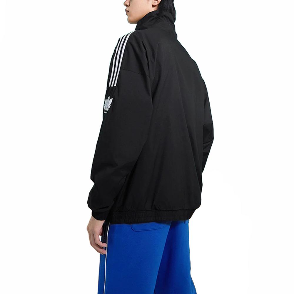 adidas Повседневная спортивная куртка с длинным рукавом и полосатым узором на молнии с воротником-стойкой, мужские куртки черного цвета JM2716
