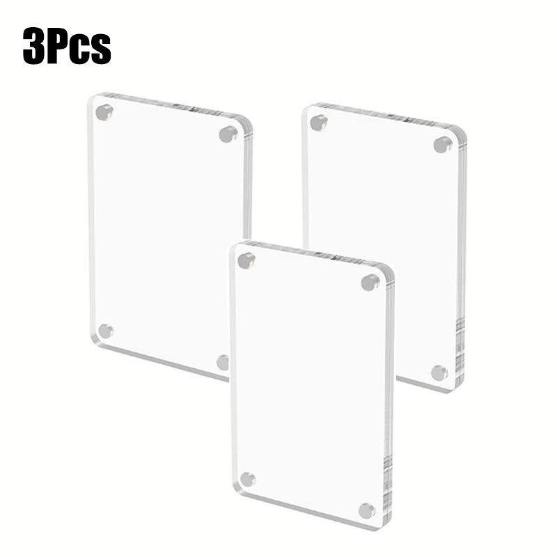 1/3/6 шт. Акриловая магнитная рамка для холодильника Рамка для фото 1/3/4 дюйма Прозрачная Переворачиваемая Магнит для холодильника Фоторамка Дисплей
