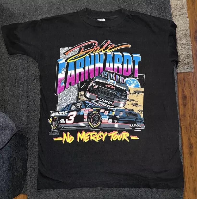 Винтажная гоночная футболка NASCAR 1993 года Дейла Эрнхардта "No Mercy Tour" Топы футболки Мужская Женская