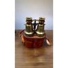 Maritime Solid Brass Engraved Binoculars with Leather Case -Vintage Nautical Decor - Fully Functional - Perfect Gift for Travelers & Fathers