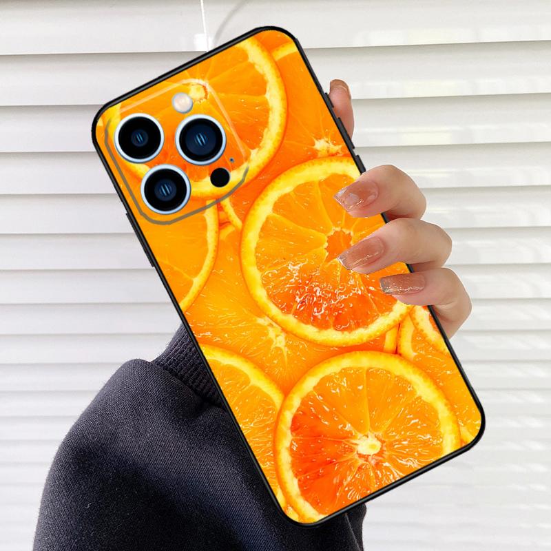 Летний Фруктовый Апельсиновый Чехол Для Телефона Для iPhone 16 15 14 13 11 12 17 Pro Max mini 15 16 Plus 16e 17 Air Cover Fundas