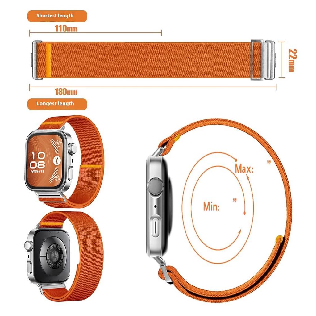Nylon Watch Band for Huawei Watch Fit 4 Pro/Fit 4/Fit 3 Adjustable Elastic Replacement Strap