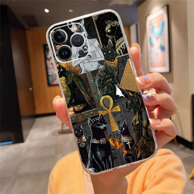Чехол для телефона для iphone 17 Pro Max Air 16 15 14 13 Pro Max 15 16 Pro 15Plus Египет Нефертити Анубис Фараон