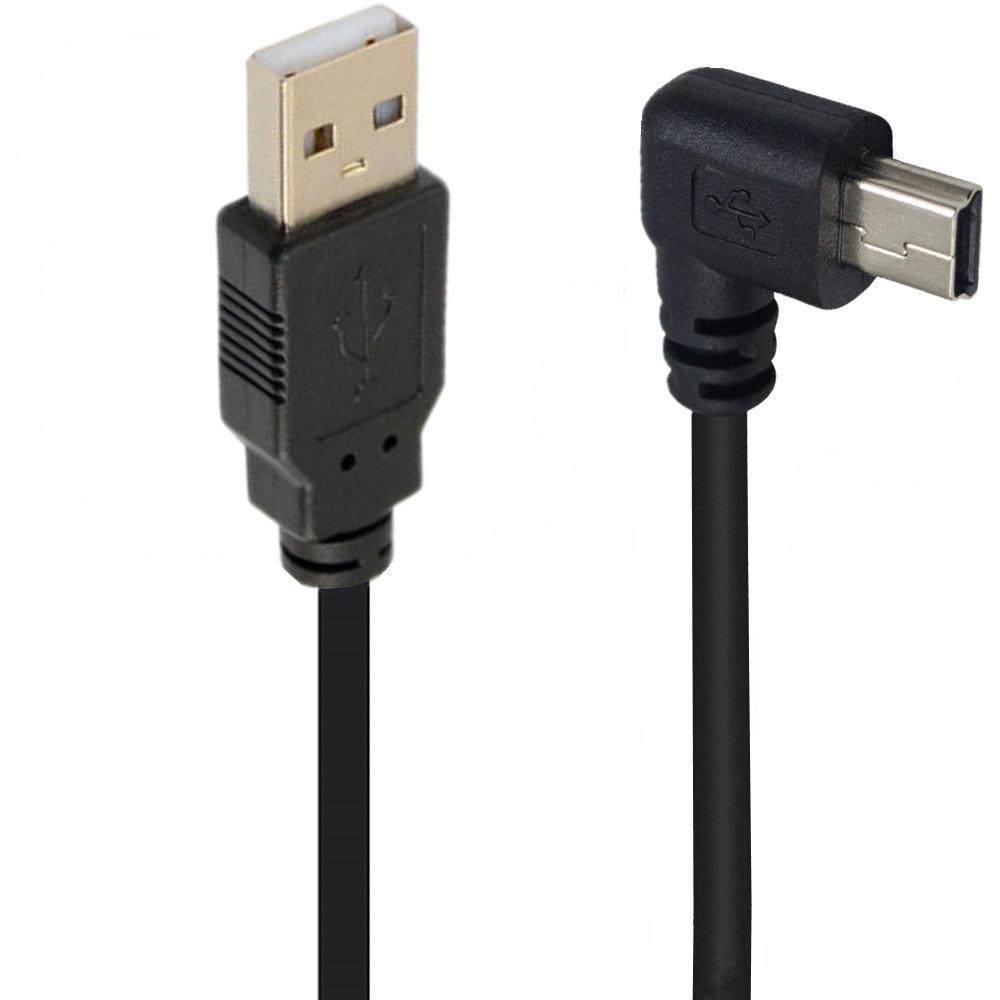 90 degree Mini USB 5Pin to USB Fast Data Charger Short Cable 1m 3m 5m for MP3 MP4 Player Car DVR GPS Digital Camera HD Smart TV