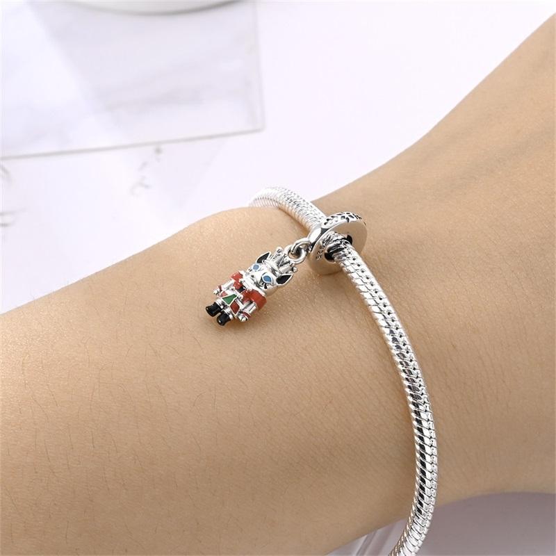 Зимняя Рождественская Серия Бусины Медный Шарм Щелкунчик Женские Украшения Сделай Сам Подарок